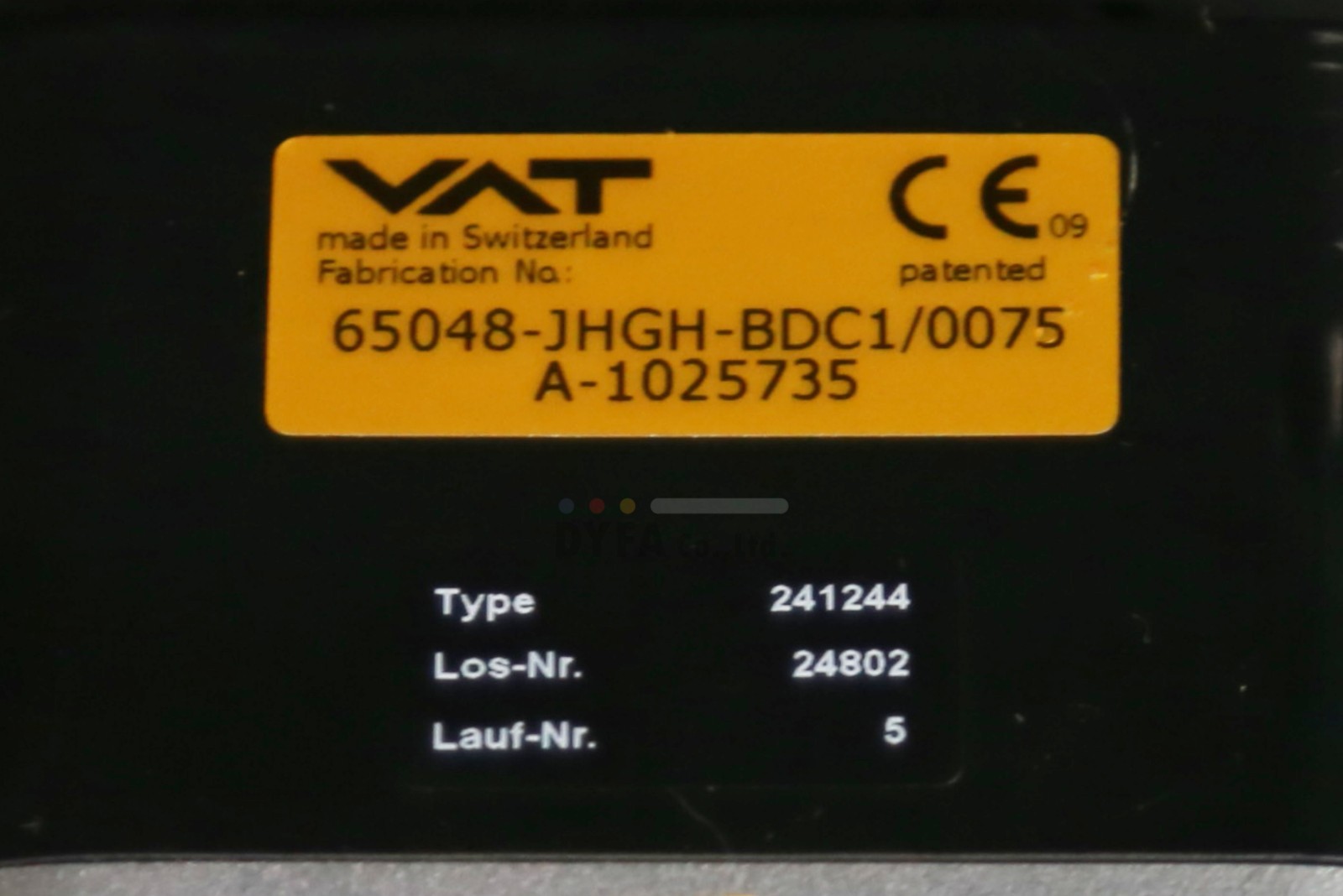 VAT Pendulum Gate valve used 65048-JHGH (342943 or 241244) VLV-I-2072=P31