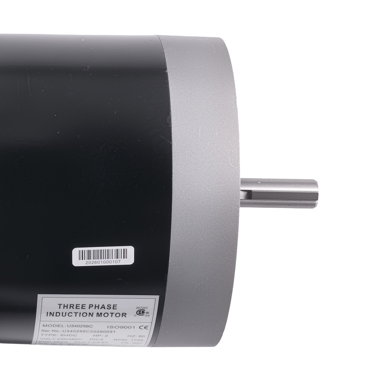 2 HP Electric Motor Three Phase 56C Frame TEFC 208-230/460 Volt 5/8″ Shaft