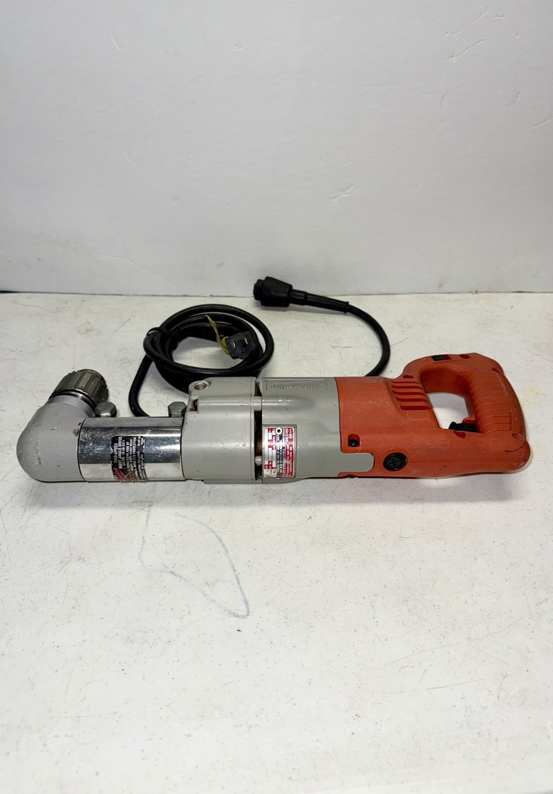 Milwaukee 1107-1 Corded 1/2 in. Right-Angle Drill, 7 Amp, 0-500 Rpm, 120V Tool