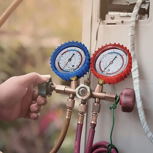 HVAC A/C Car Air Conditioning Refrigerant Recharge Measuring Hose Gas Gauge Kit