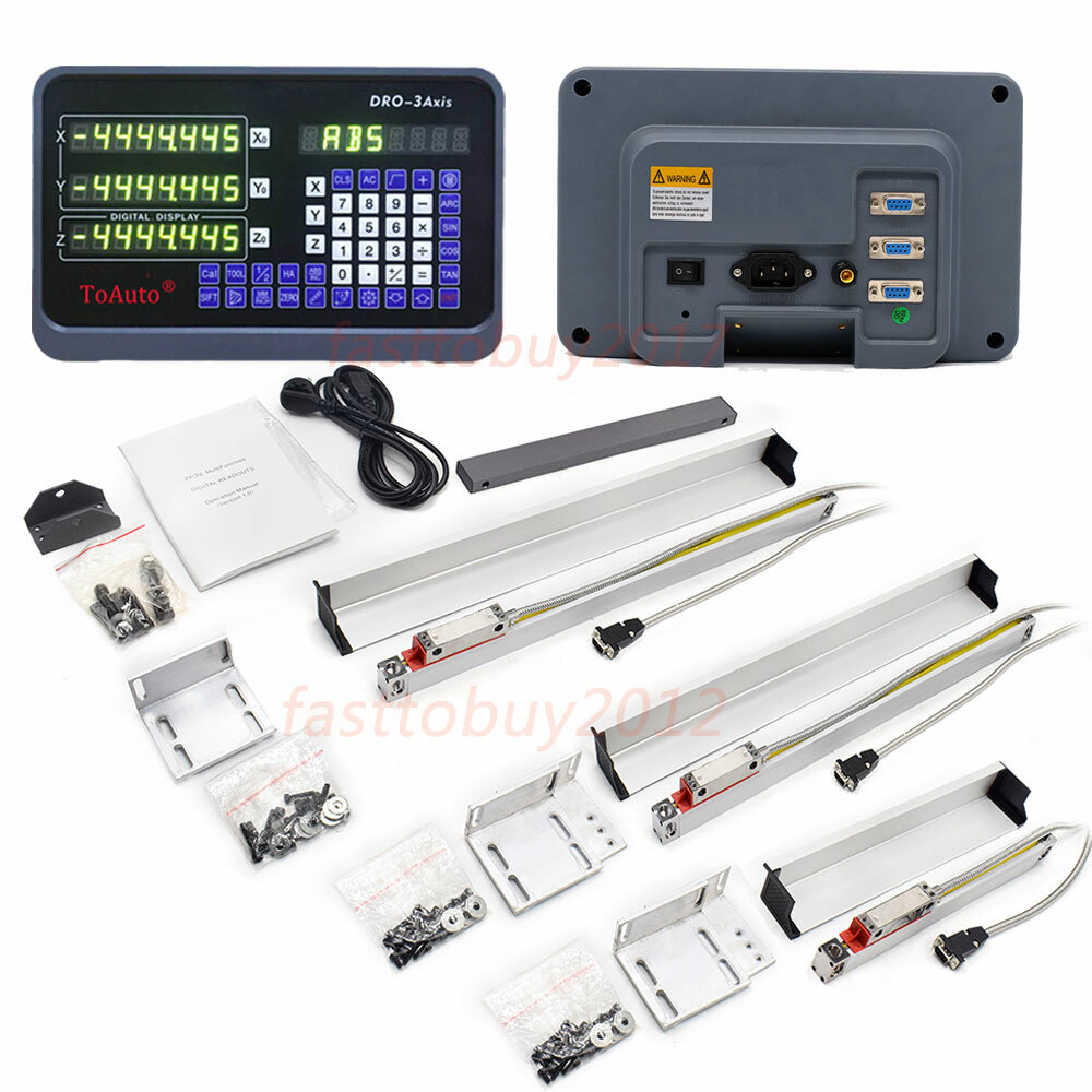 3 Axis Digital Readout DRO kit for bridgeport 350mm+450mm+950mm Linear Scales