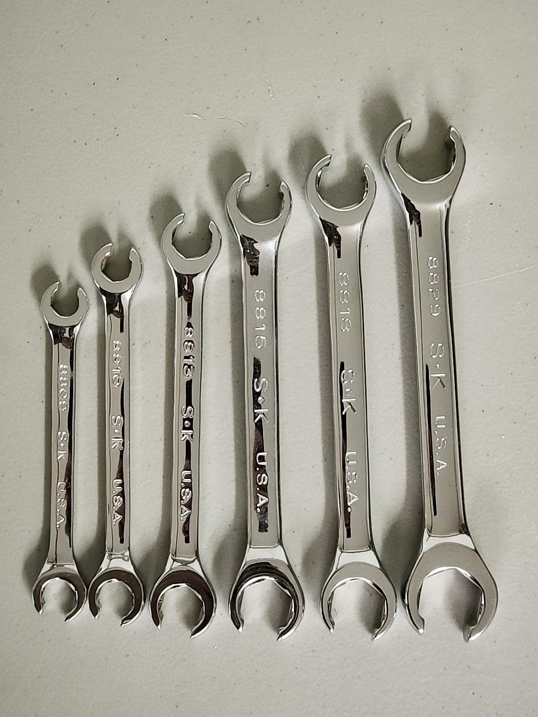 SK Tools USA 6 Piece Flare Nut Wrench Set 6 Point Metri 9MM to 21MM