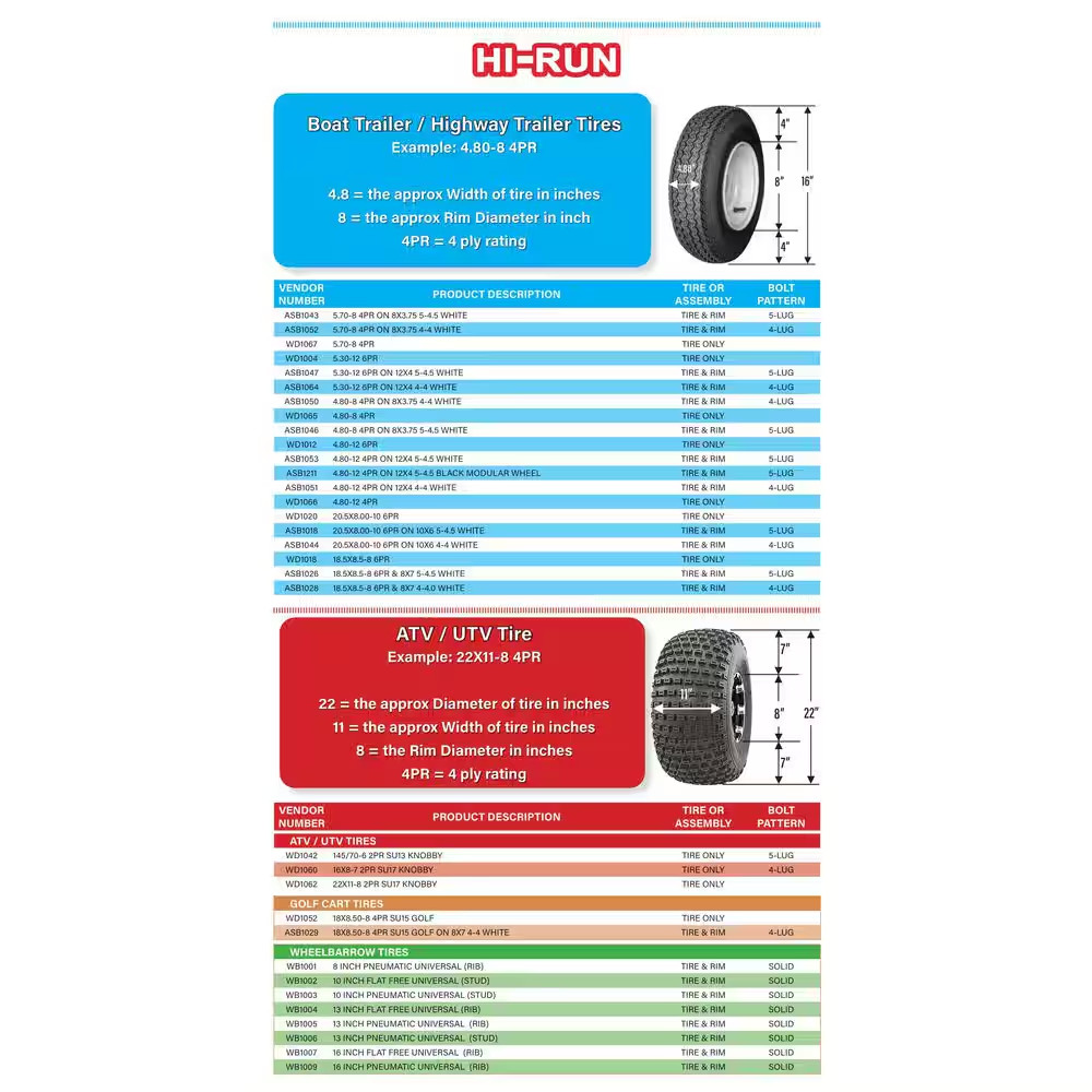 Stud 30 PSI 4.8 In. X 4-8 In. 4-Ply Tire