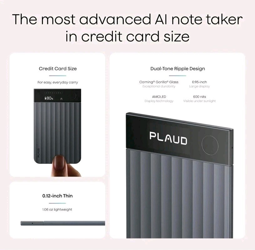 Plaud Note Pro AI Voice Recorder Note Taker PN0300 64GB Black New Sealed