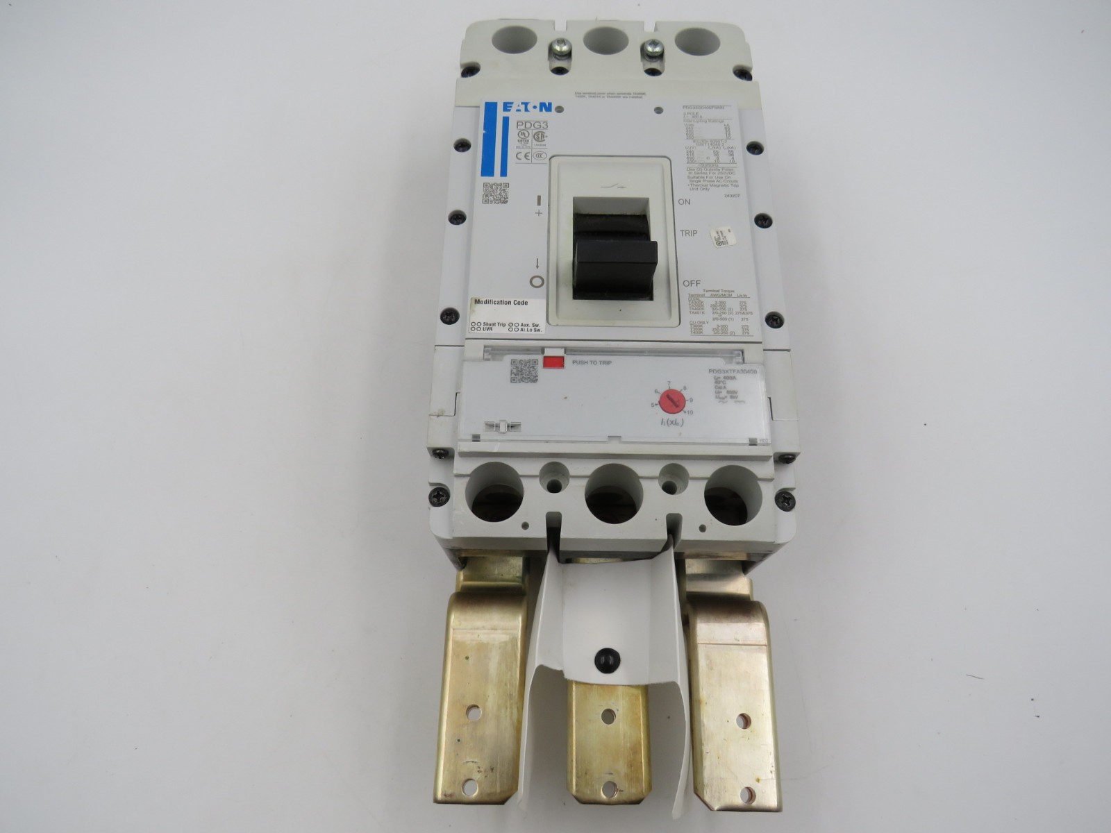 Eaton PDG33G0400FNNN 3-Pole 400A 480V Molded Case Circuit Breaker NEW