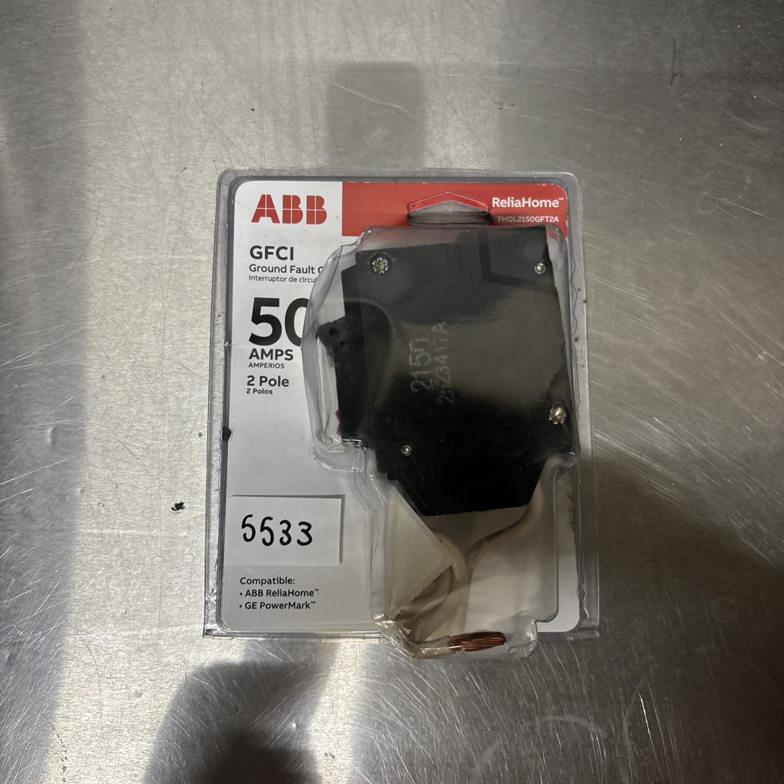 ABB 50A 2-Pole GFCI Breaker THQL2150GFT2A 240V Ground Fault Circuit Interrupter