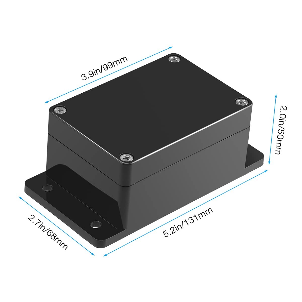 2 Pack IP65 Electronic Project Box Plastic ABS Waterproof Black Junction Box