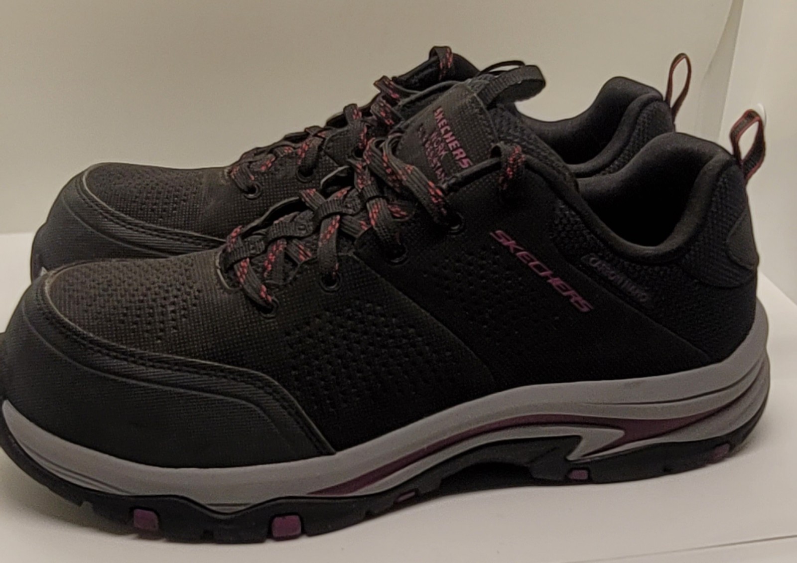 Skechers Work Women’s Size 9 Lace Up Shoes Black Safety Toe Wide Fit