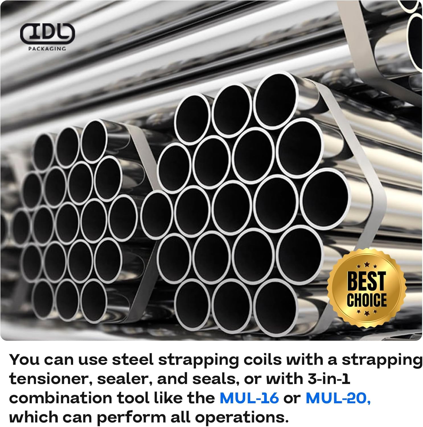 IDL Packaging 1/2″ X .020″ X 200′ Steel Strapping Coil (1100 Lbs Break Strength)