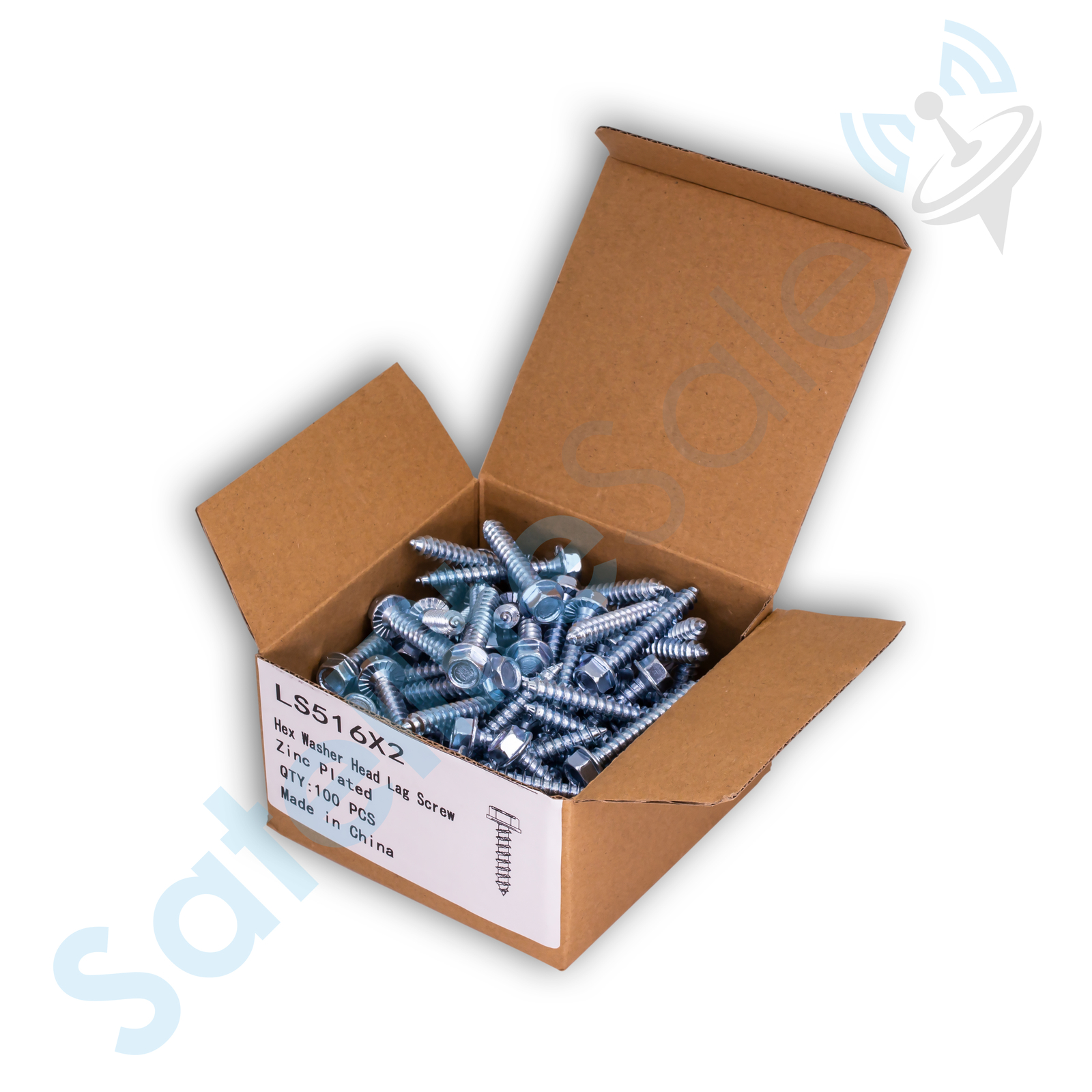 SatelliteSale General Purpose 5/16″ O.D. Hex Head Lag Screws Zinc Plated