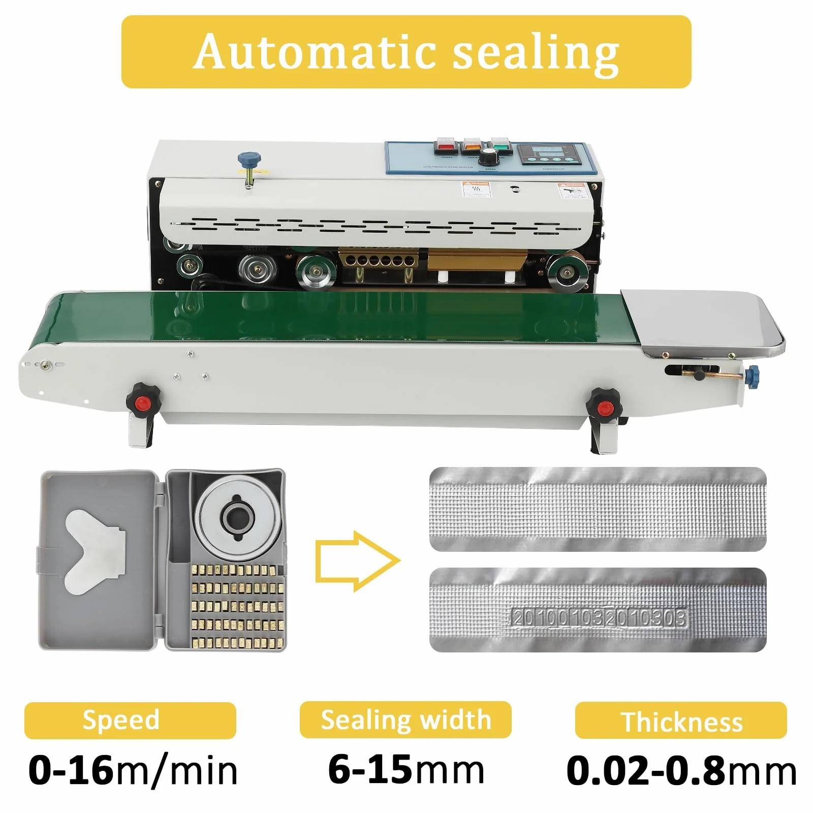 Automatic Band Sealer 110V Horizontal Digital Temperature Control Plastic Sealin