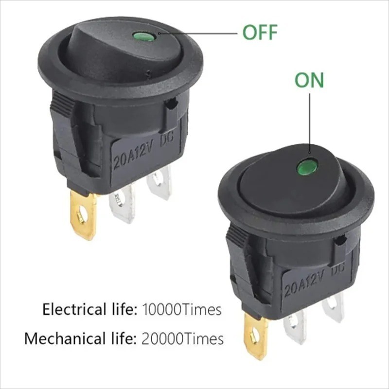 12x LED Lighted Rocker Switch 12V Illuminated on off Toggle Switches 3 Pins