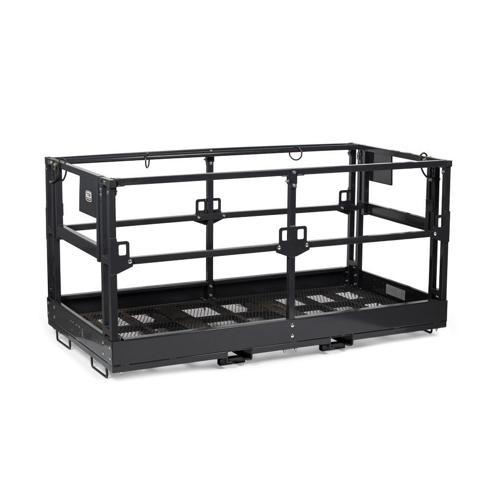 Titan Attachments 4′ x 7’8″ Mesh Telehandler Work Platform, Two Man Safety Baske
