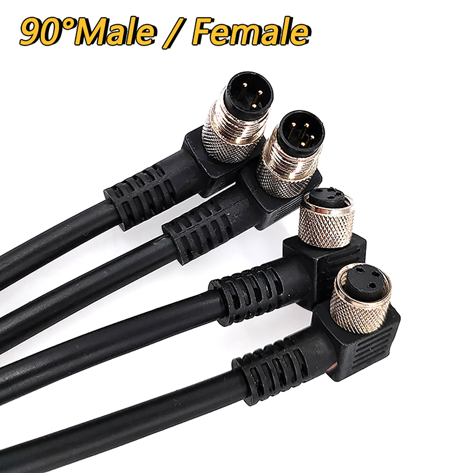 M8 Waterproof Connector Cable Straight/Elbow Konektor With Kabel 2m Male/Female