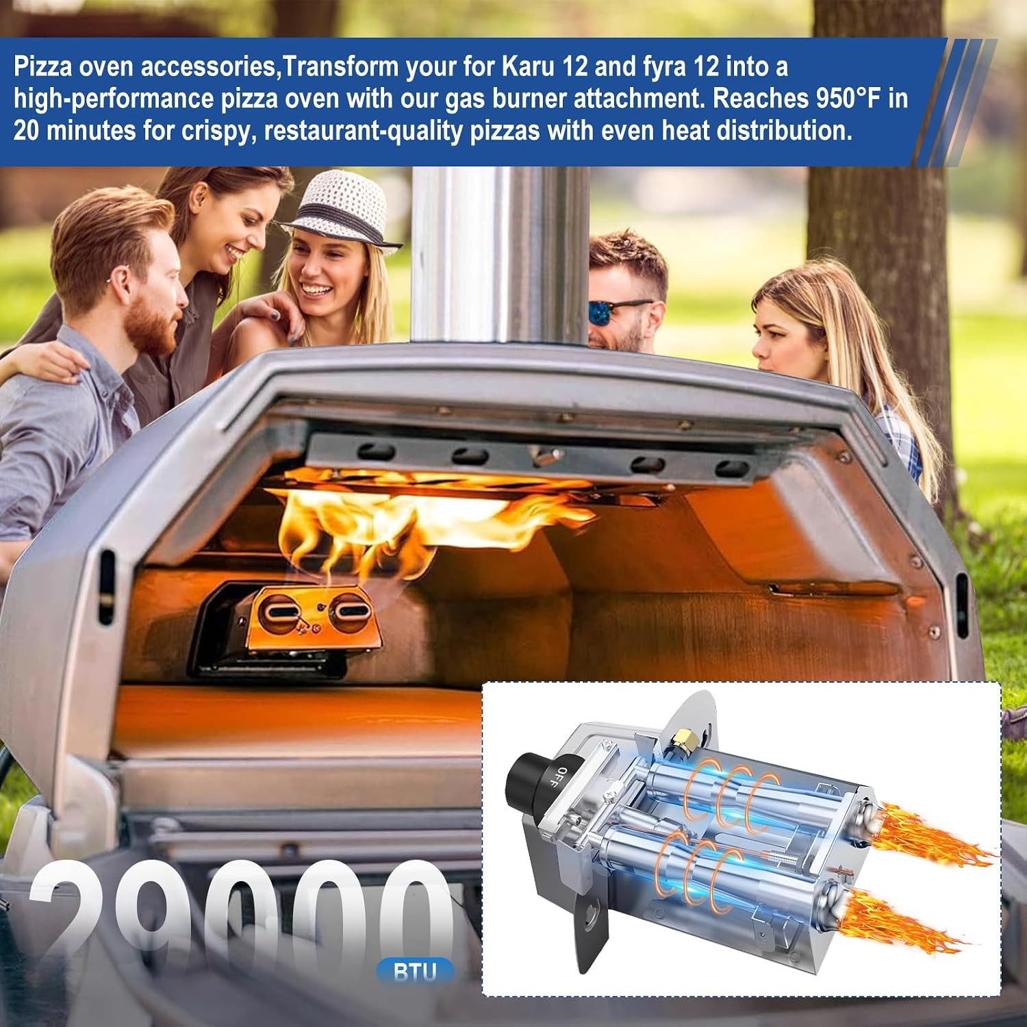 Pizza Oven Accessories, Pizza Oven Gas Burner Attachment, Outdoor Pizza Oven Acc