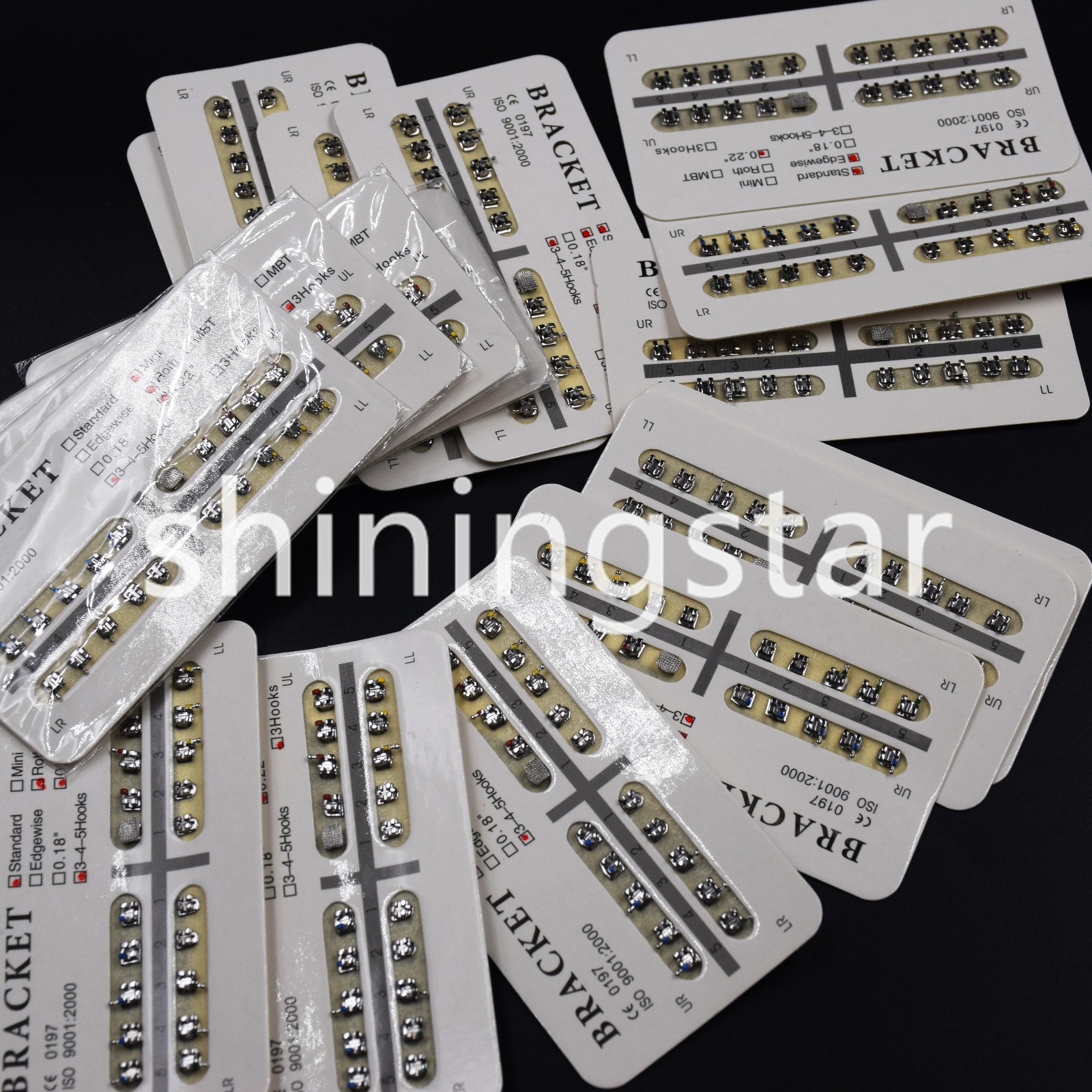 Dental Orthodontic Bracket Mini/Standard Roth MBT Edgewise 018/022 3/345 Hooks