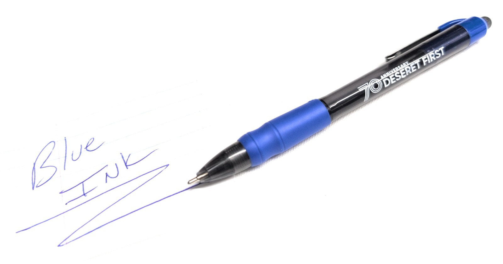 20 Misprint Click Pens MAXGLIDE Hub Pen Lot DARK BLUE Thick Rubber Grip BLUE INK