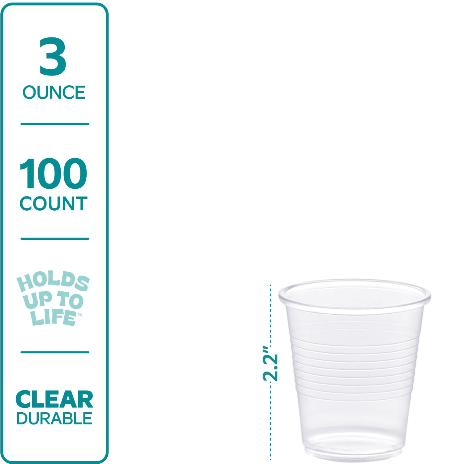 Clear Plastic Cups [3 oz – 100 Count] – Small Disposable Drinking Cups for Water