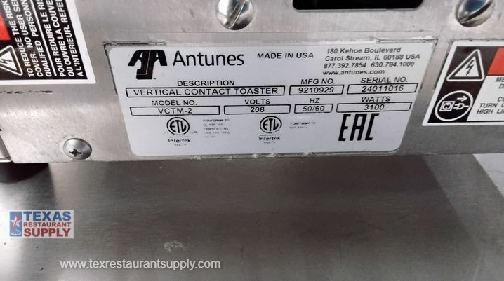 Antunes VCTM-2 Vertical Contact Bun Toaster