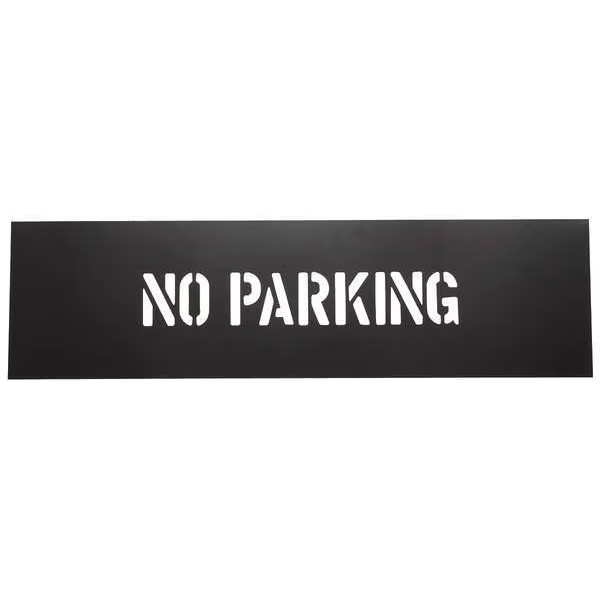 Stencil, Message, No Parking, 2 in Character Height, Not Applicable Font, PVC,