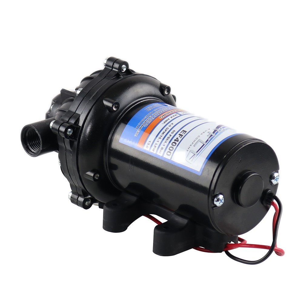 Everflo EF4000 12V Diaphragm Sprayer Pump – 4.0GPM, 60 PSI Max, 1/2″ FNPT Ports