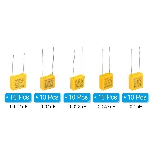 Safety Capacitors 1 Set 50 Pcs 0.001 0.01 0.022 0.047 0.1u Number of Items: 50