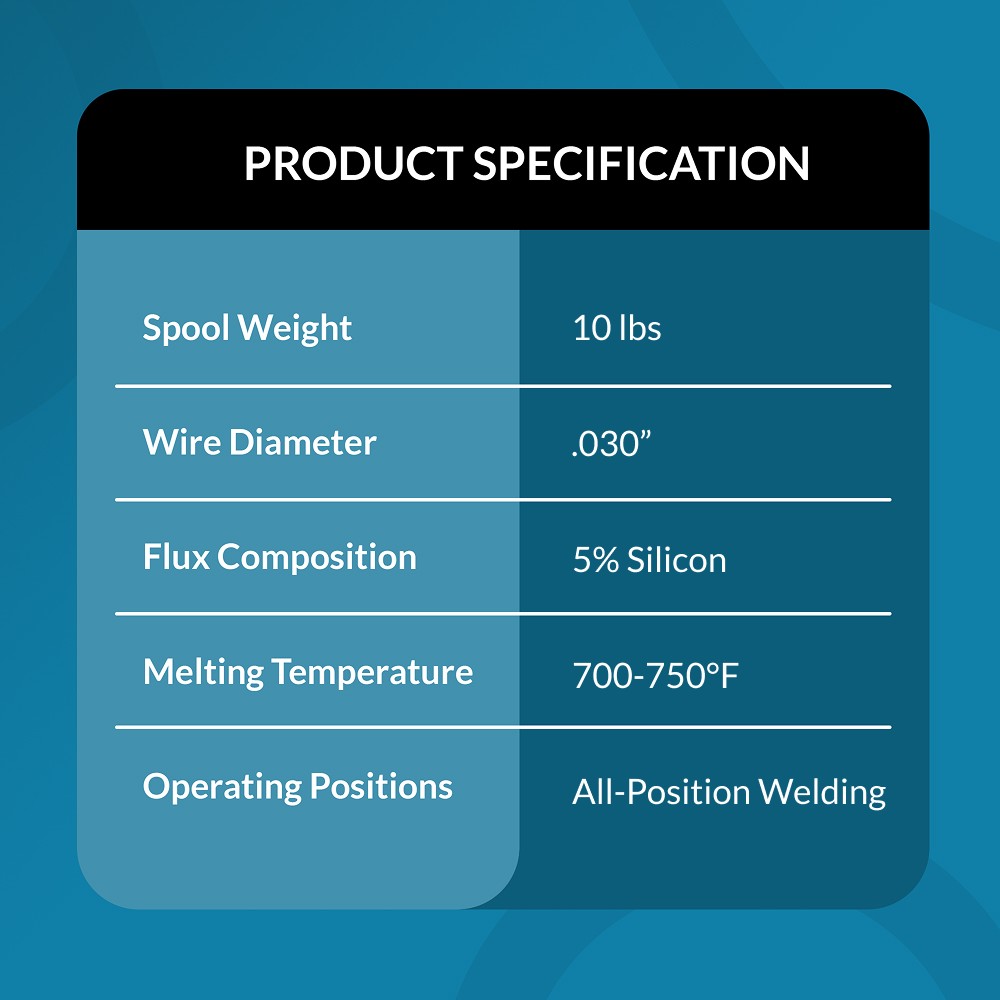 E71T-11 .030″ – 10-Lb – Flux Core Welding Wire – Gasless Mild Steel MIG