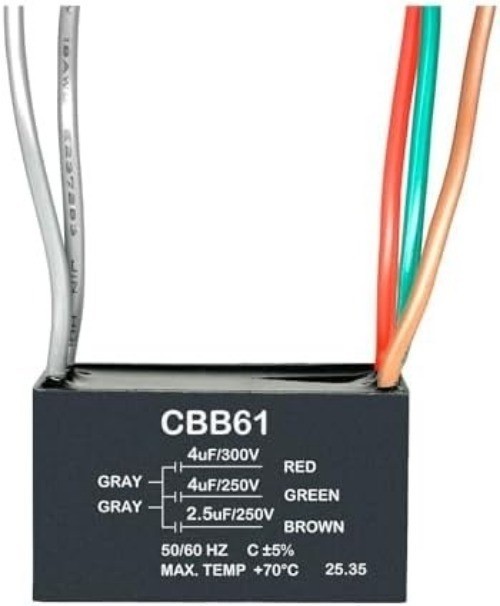 Ceiling Fan Capacitor CBB61 4uF 2.5uF 5 Wire 250V AC New Harbor Breeze Hunter
