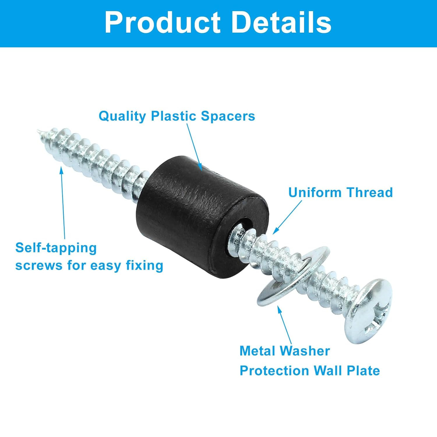 24 Set (72 Pieces) Pegboard Mounting Kit, Pegboard Spacers Pegboard Installation