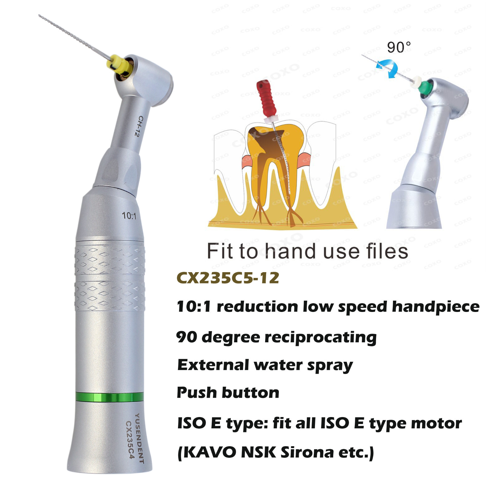 COXO Dental Slow Speed Handpiece 6:1/8:1 Endo 1:5 Electric 1:1 Contra Angle NSK