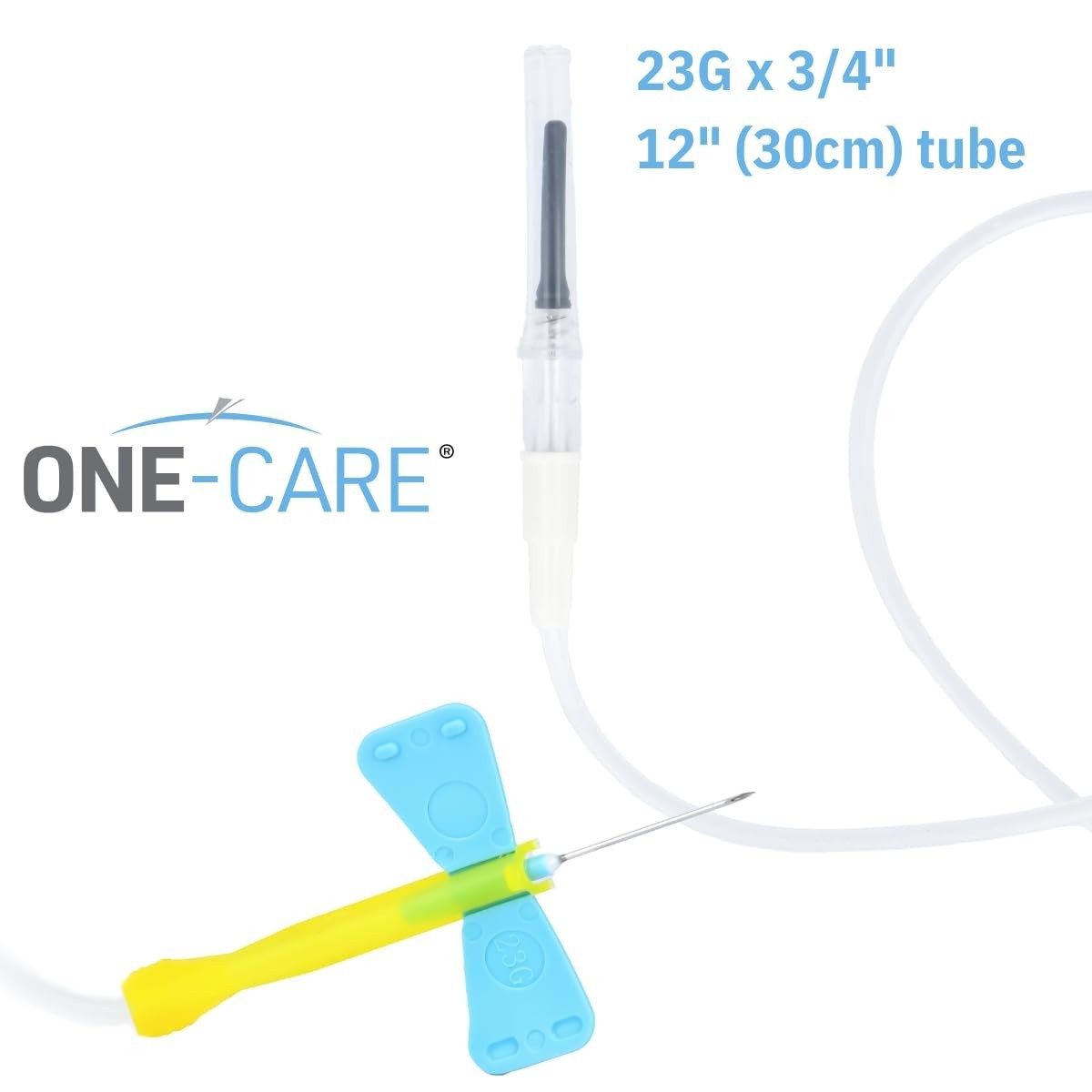 23Ga x 3/4″ 12» Luer Adapter Tubing – 50 Sets, Easy Glide, Transparent, Fast Fi