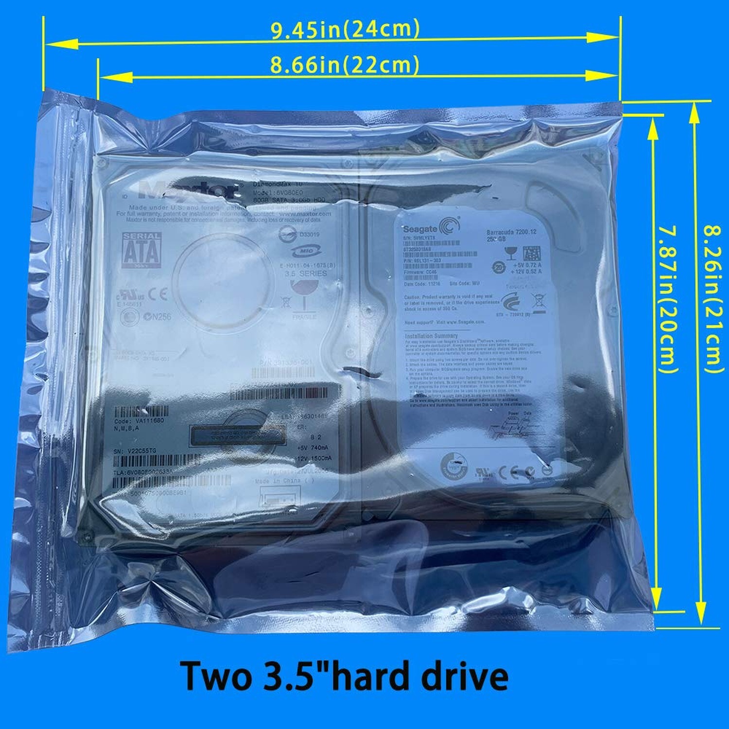 30pcs Large Anti Static Bags,Resealable ESD Bags 8.26×9.45in/21x24cm with Lab…
