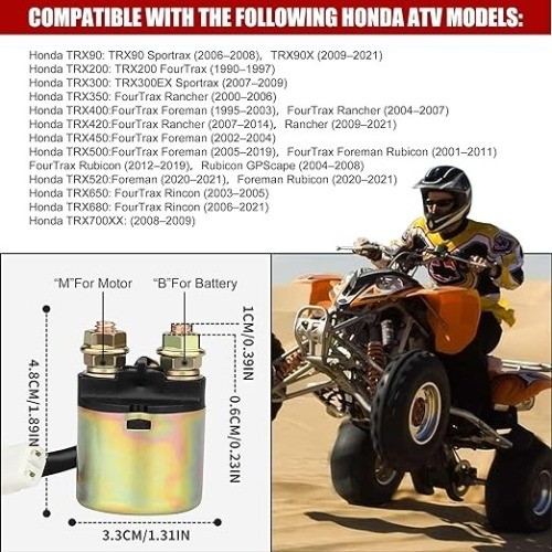 Starter Solenoid Relay Compatible with TRX350 Rancher 2000-2006, TRX420 Rancher