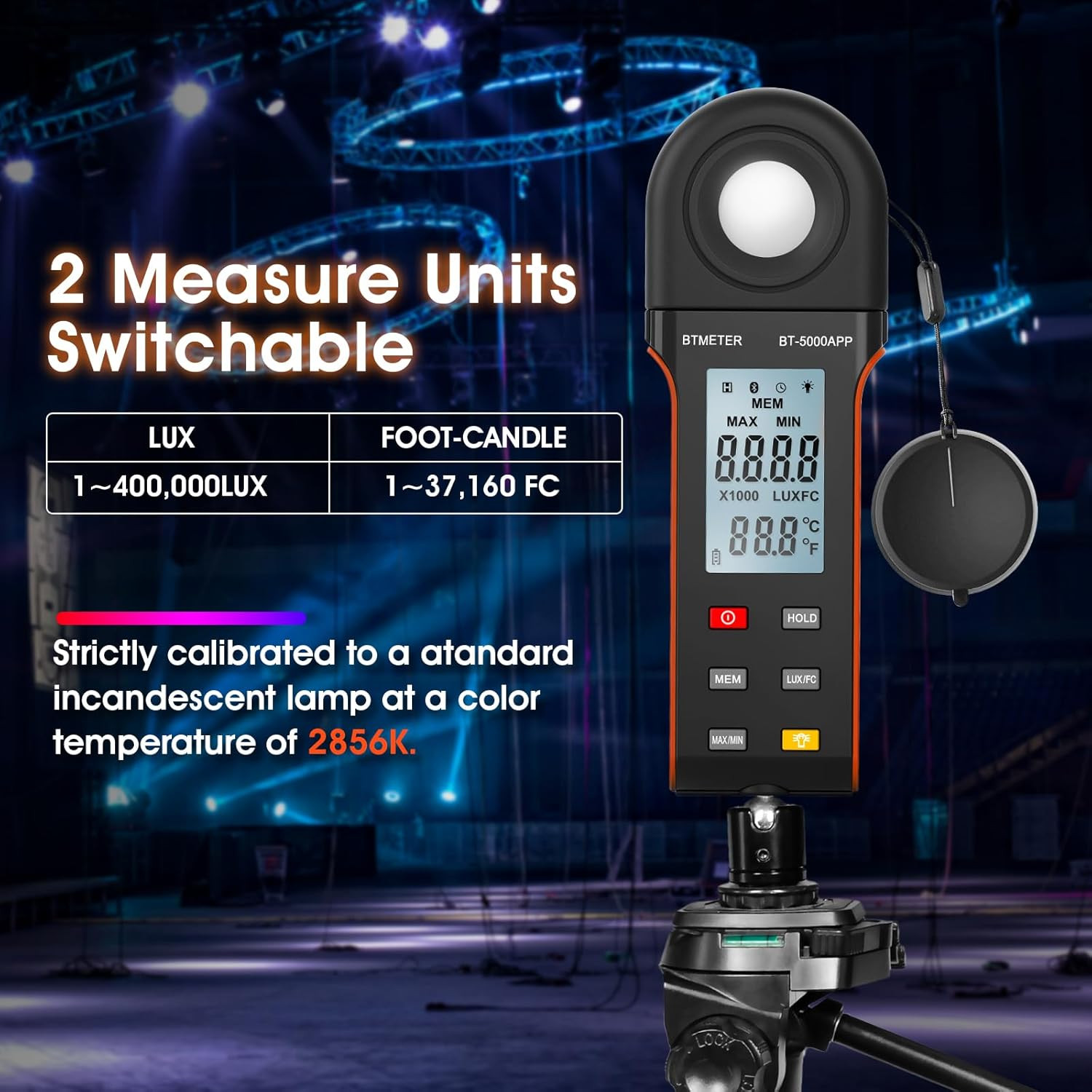 Illuminance Light Meter W/Bluetooth – Digital Lumen Tester Measure Lighting Leve