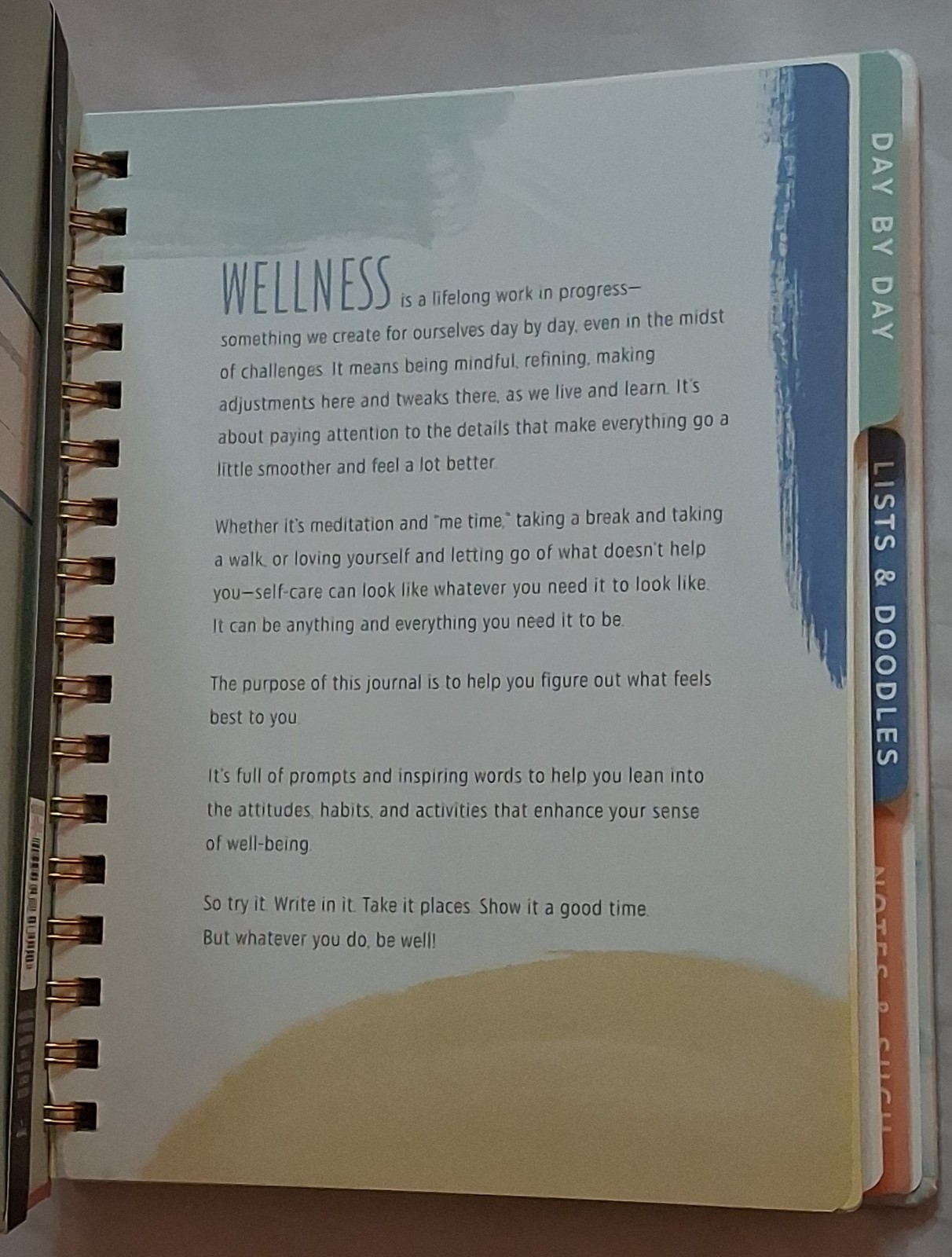 Wellness Day by Day Journal (218 pages) by Hallmark Brand New