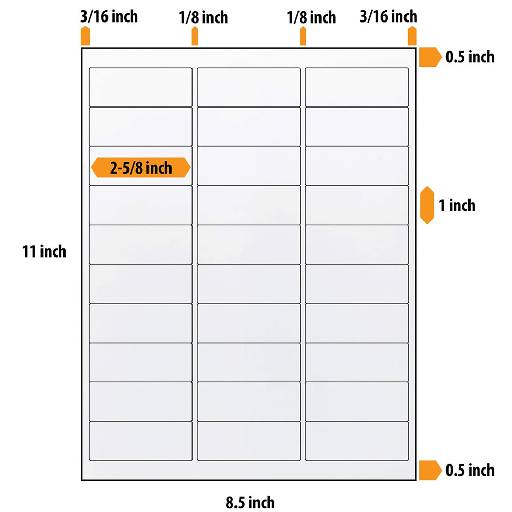 3000-150000 2.625 x 1 Blank Laser / Ink Jet Mailing Adhesive Address Labels USA