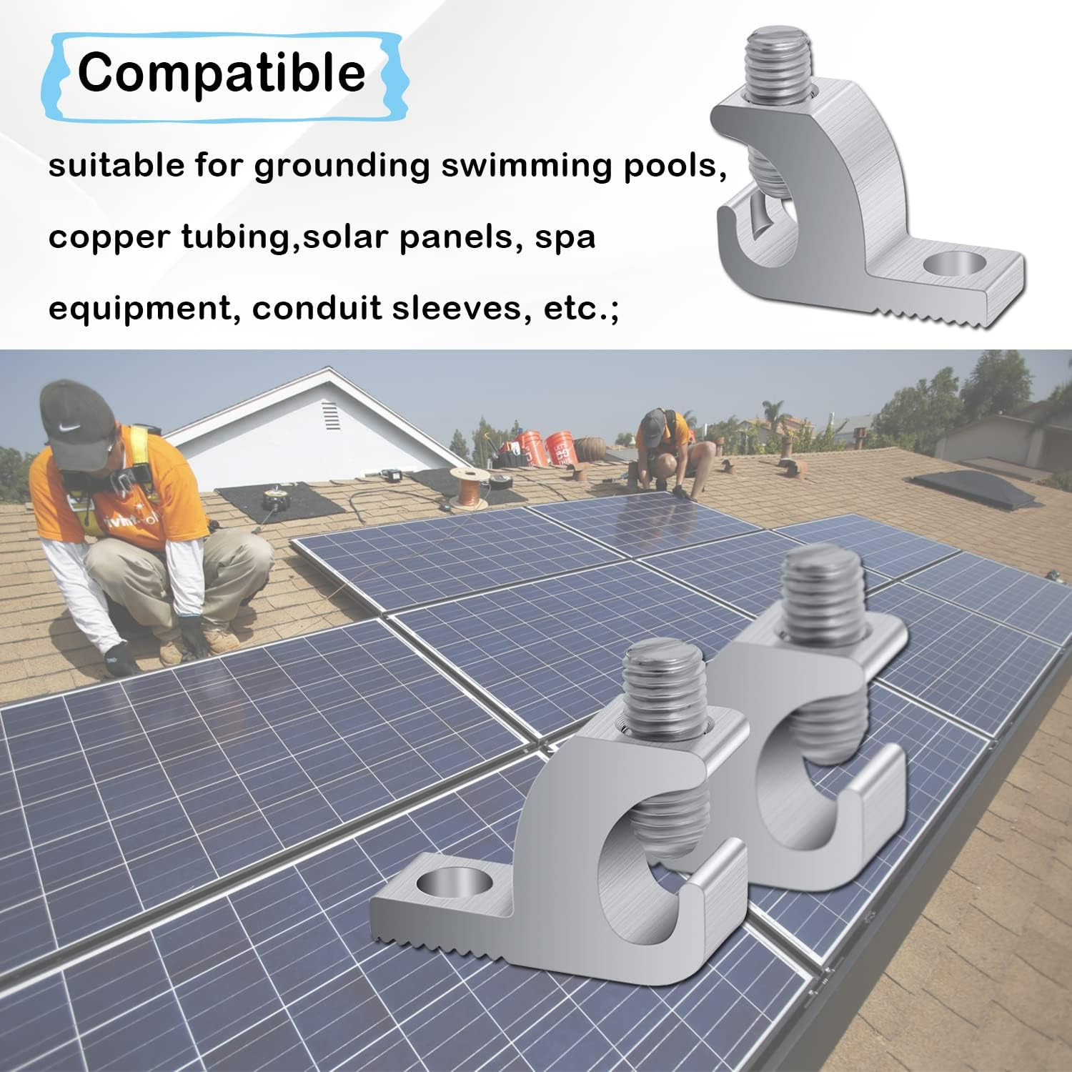 Pool Bonding Lug with Corrosion-Resistant and High-Conductivity Aluminum, 4-14 W