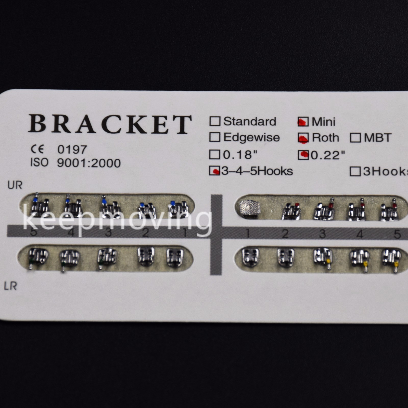 20 Pcs/Set Dental Bracket Braces Mini/Standard Roth/Edgewise/MBT 018/022 Hooks