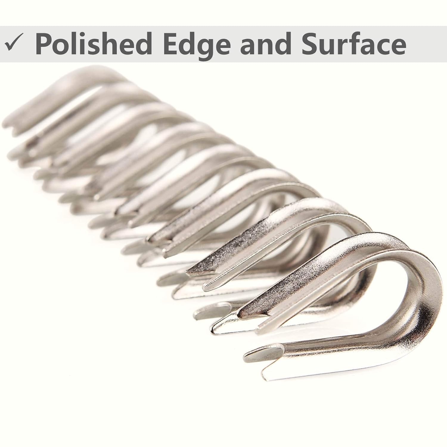 50Pcs Stainless Steel Thimble for 3/16 Steel Wire Rope Cable, M5 Rope Thimble…