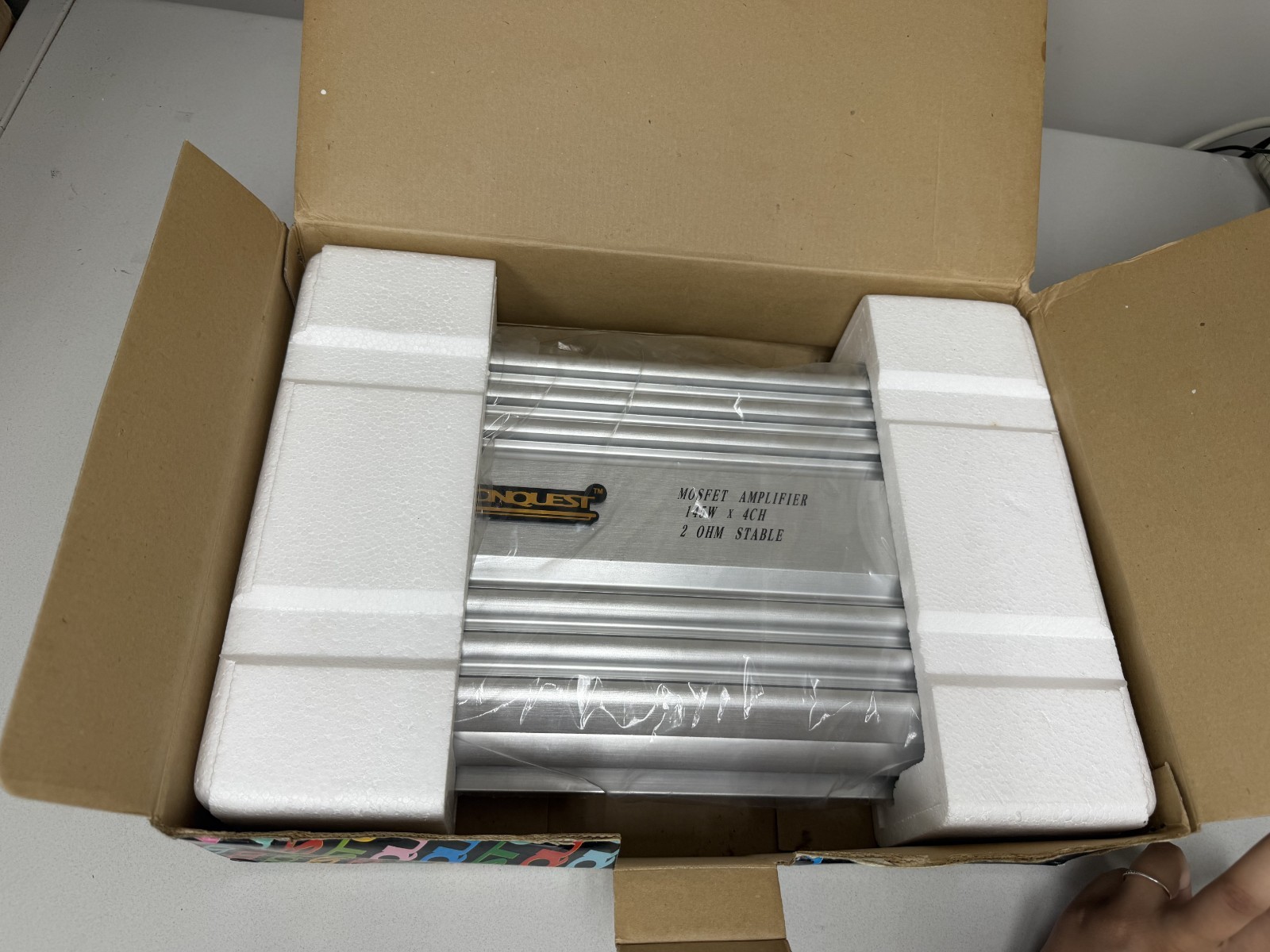 CONQUEST CSC-780 MOSFET AMPLIFIER 580 WATT SILVER VINTAGE CAR AUDIO NEW