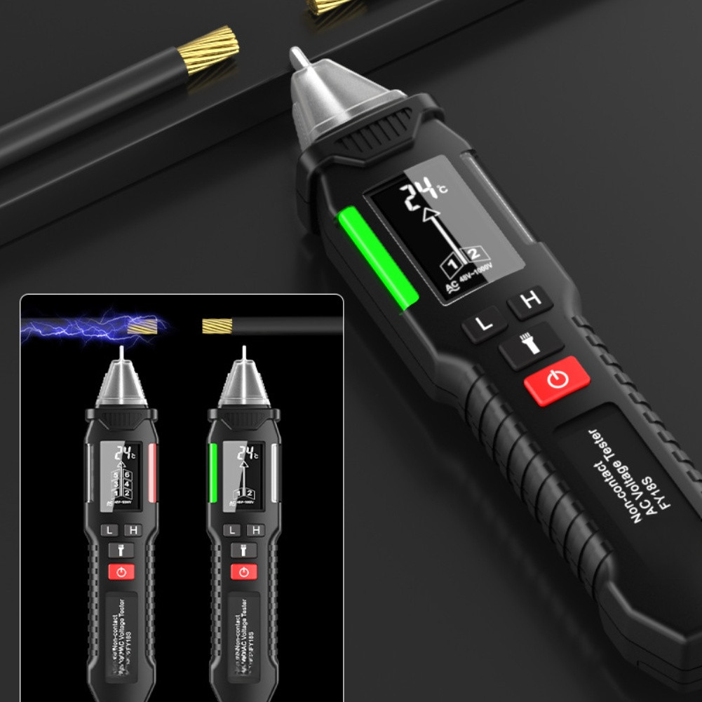 Non Contact AC Voltage Tester FY18S Large LCD Screen for Live Neutral Check