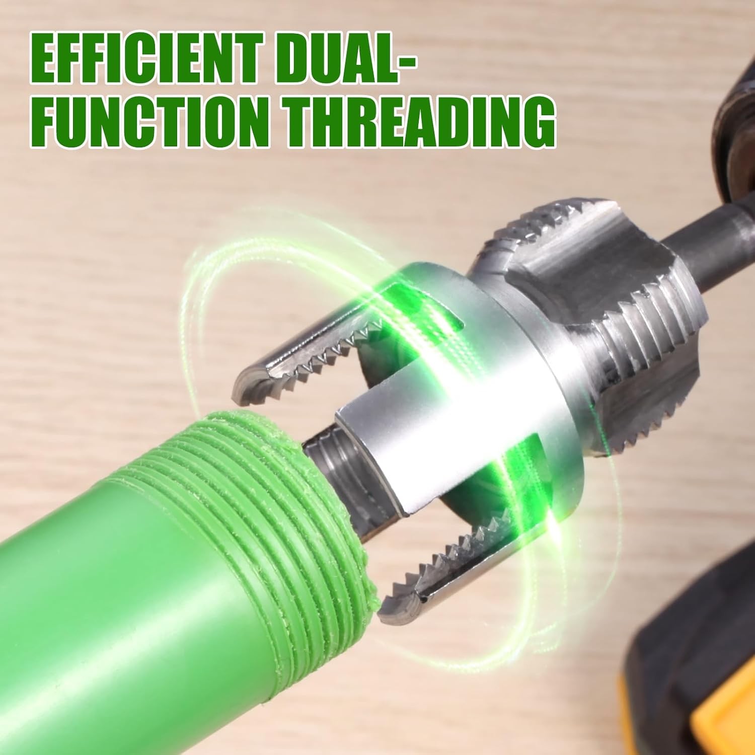 3Pcs PVC Pipe Threader Kit 1/2″ 3/4″ 1″ NPT Dual-Function Internal & External