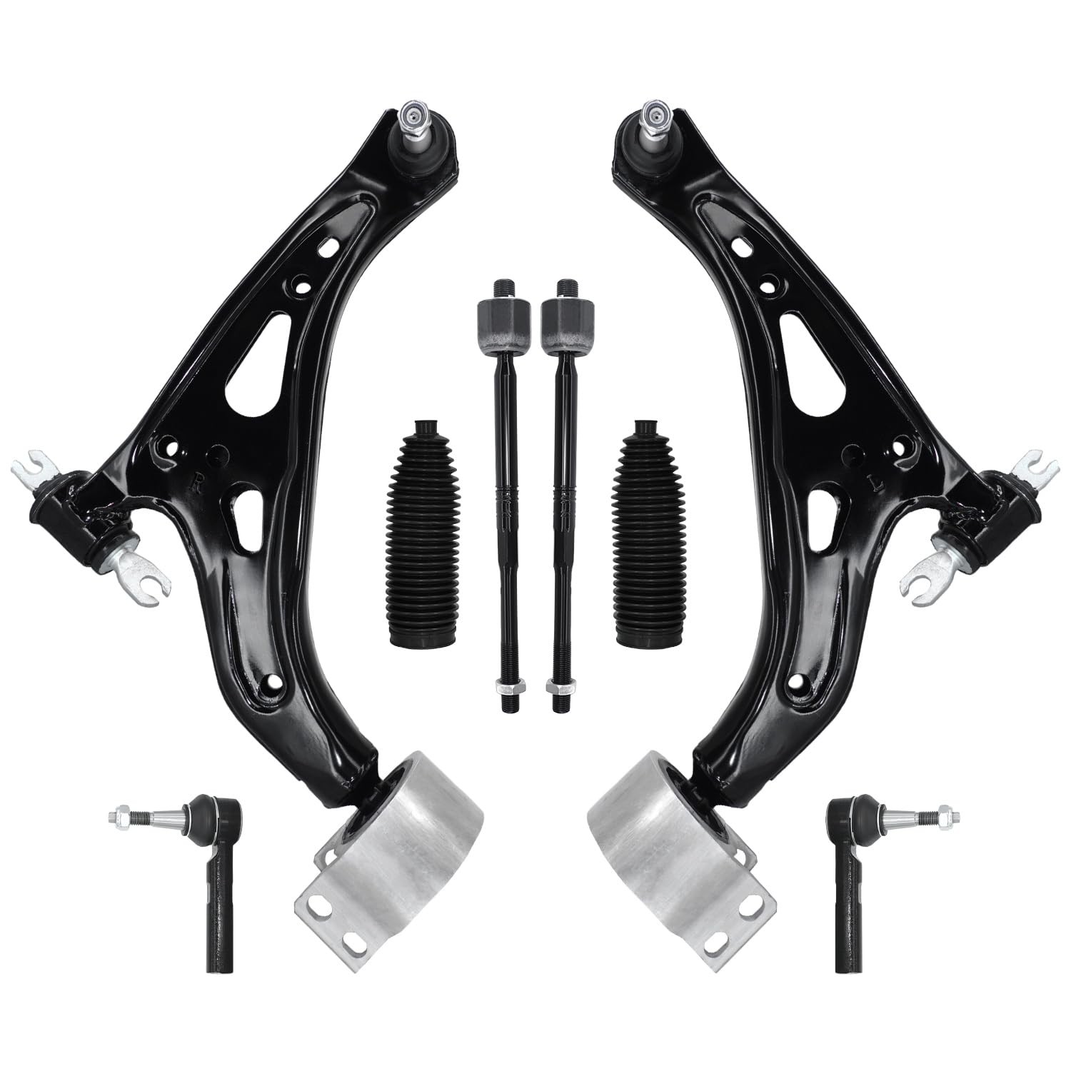 8Pcs Front Lower Control Arm w/ Ball Joint Tie Rod Boots 18-21 Equinox Terrain