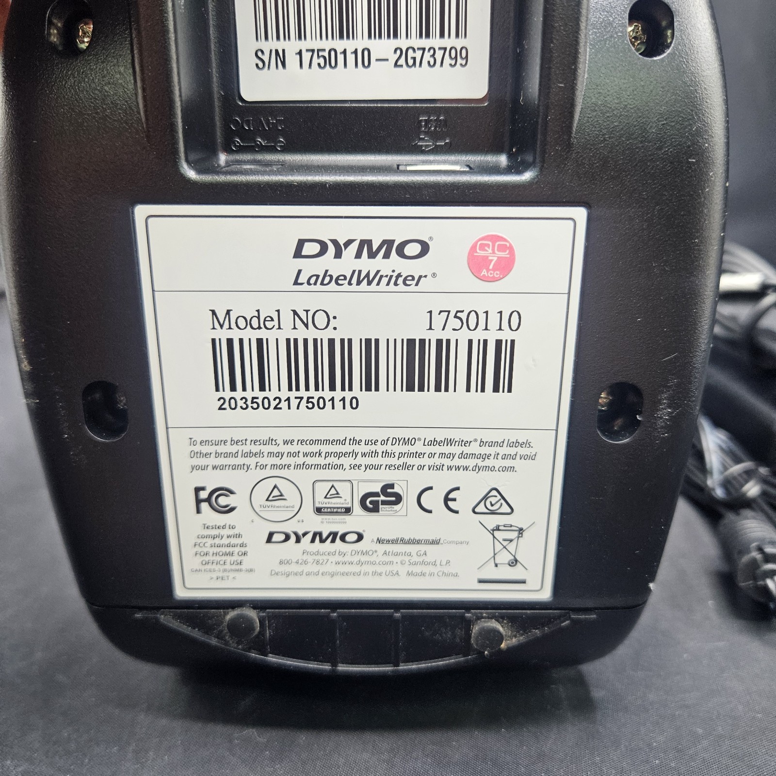 Dymo LabelWriter 450 Thermal Label Writer Printer with AC Adapter & USB 1750110