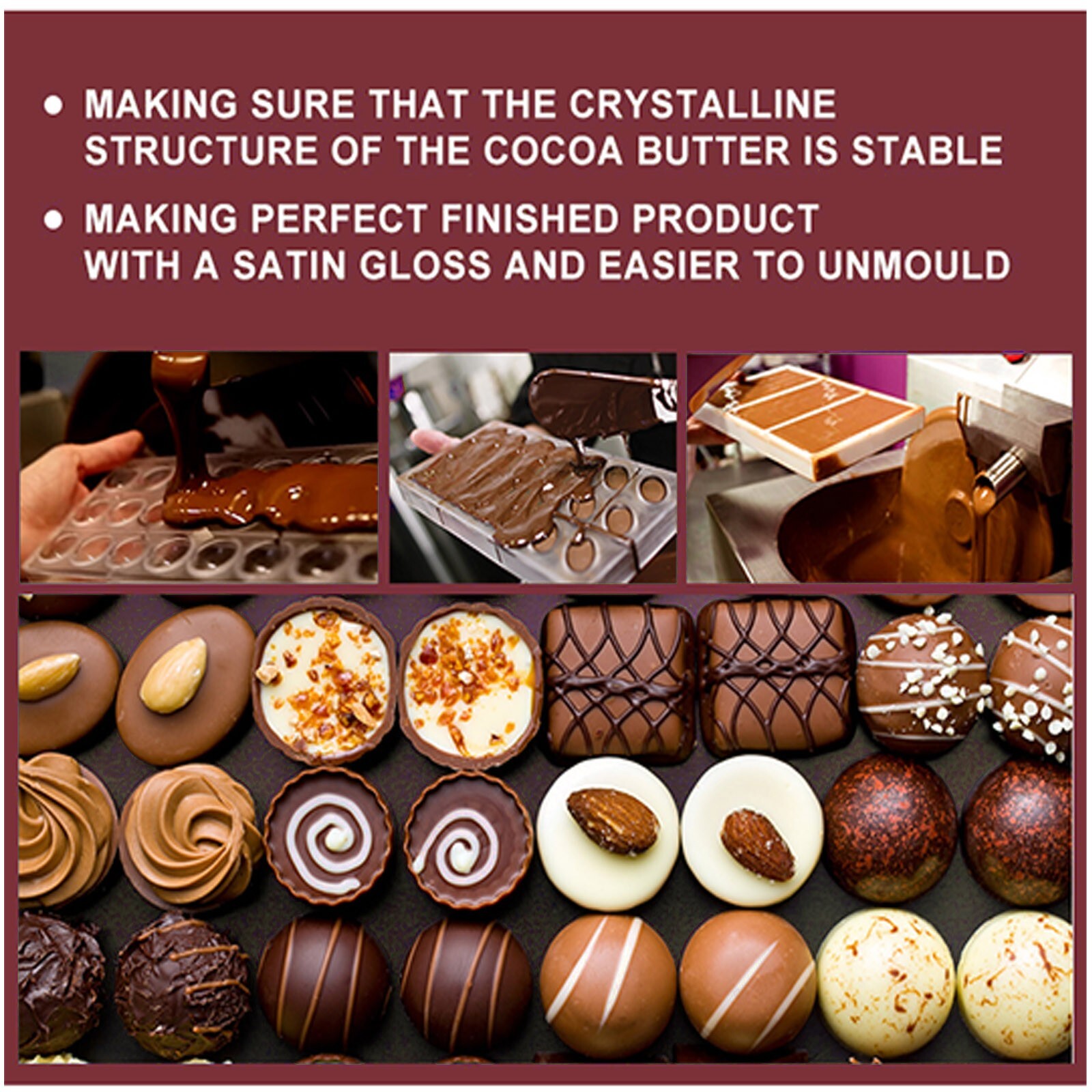 Commercial Tabletop Vibration 8kg/batch Chocolate Melting Tempering Machine 110V
