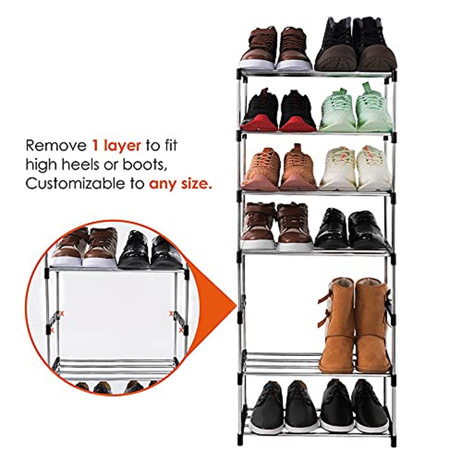 Xerhnan 3-Tier Stackable Small Shoe Rack, Lightweight Shoe Shelf Storage Orga…