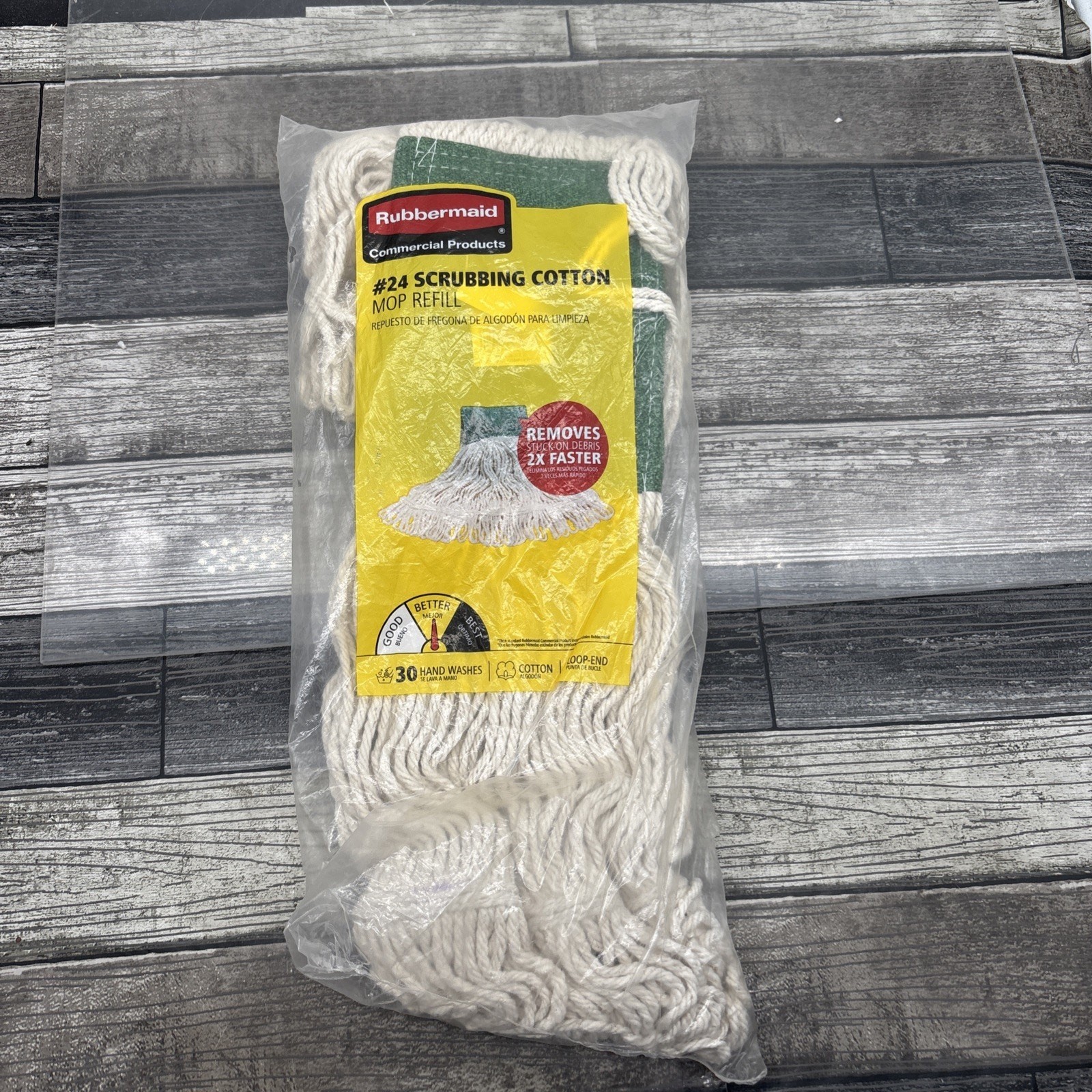 Rubbermaid Commercial Products #24 Scrubbing Cotton Mop Refill {F5}