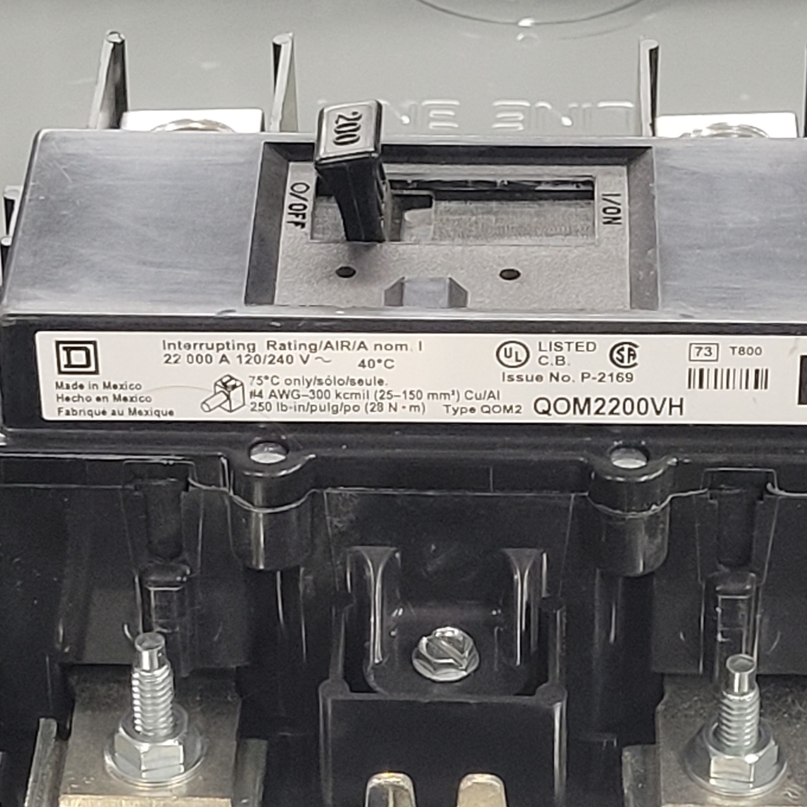 Square D HOM4080M200PQCVP Homeline Load Center,Type 1,200A, 1 Phase, w/QOM2200VH