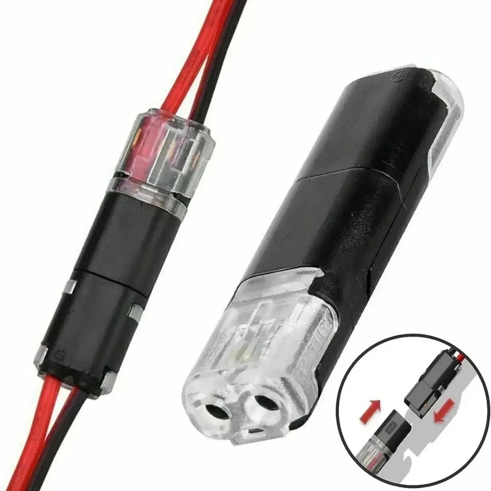 50 pcs Double-Wire Plug-in Connector, Cable Clamp with Locking Buckle, AWG 18-22