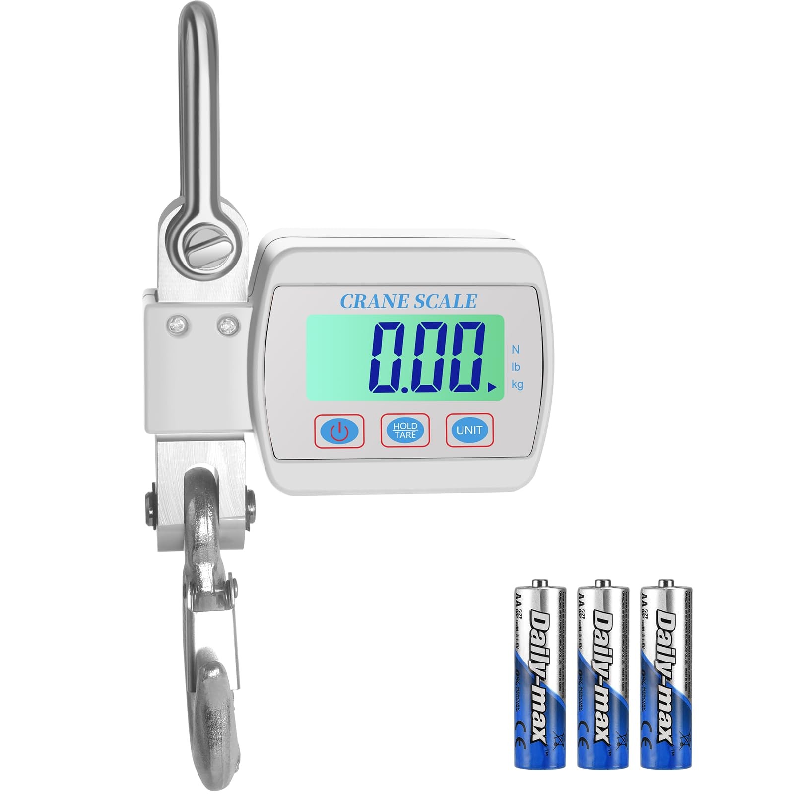 1100lbs 500kg Digital Crane Scale, Heavy Duty Hanging Scale with Backlit LCD,…
